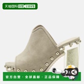 美国 Suede Choo 自营Jimmy Toe Grey Open grey Studded Mules