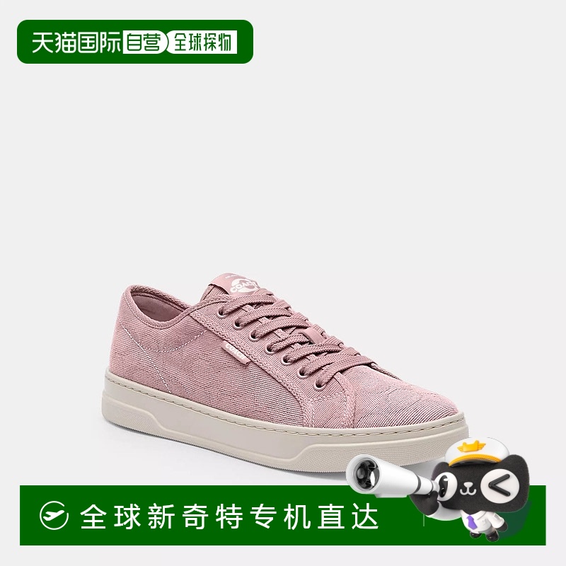 自营 Coach Outlet帆布运动鞋-康乃馨/粉笔 【美国奥莱】直发蔻驰