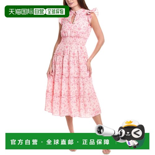 自营Sail to Sable烟熏腰迷笛连衣裙-粉红色 美国奥莱直发