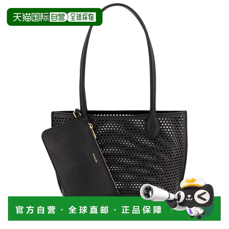美国直邮自营Vince Athene皮革小号手提包-黑色 美国奥莱直发