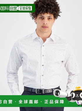 自营 Alfani正装衬衫男式白色修身牛津FTS281-白色 美国奥莱直发