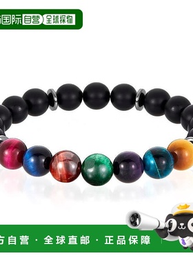 自营 Crucible Los Angeles Multi-Tiger Eye 和黑色哑光玛瑙珠弹