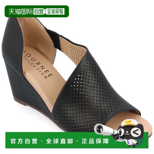 自营Journee Collection 女式 Tru 舒适泡沫 Aretha 坡跟鞋 - 黑