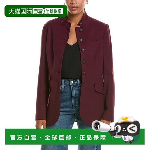 自营Rag & Bone Slade长款羊毛混纺西装外套-红色 美国奥莱直发