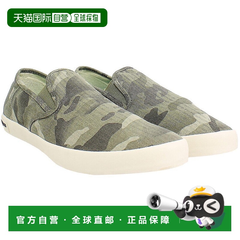 自营Seavees Baja Sneakers Mens Green Camo Canvas Slip-On Com