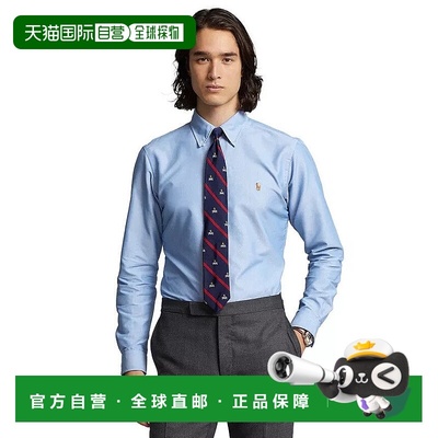 自营Polo Ralph Lauren衬衫男式Bsr蓝点领长袖MAC203-蓝色 美国奥