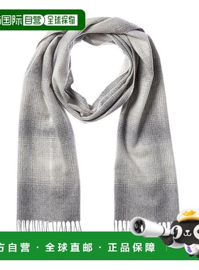 自营Amicale Cashmere Ombre Windowpane Cashmere Scarf - grey