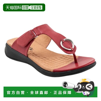 自营 SoftWalk Talara凉鞋女式深红色圆头吊带裤JOBB1355-红色 美