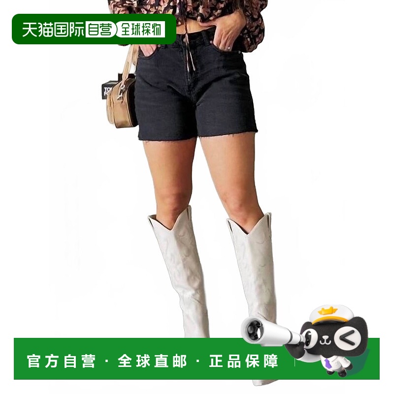 自营dex女式中腰牛仔短裤，黑色洗涤-黑色洗涤 美国奥莱直发