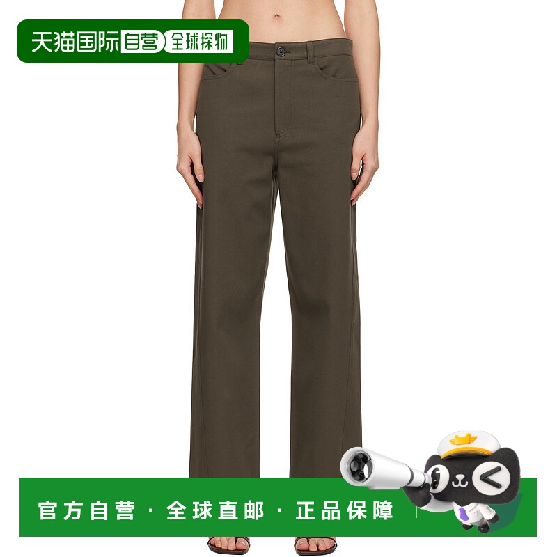 1h可退 香港直邮潮奢 toteme 女士 棕色 Relaxed Twisted 长裤 25