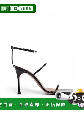 自营Amina Muaddi Calfskin Stiletto Heel Women's Sandals - bl