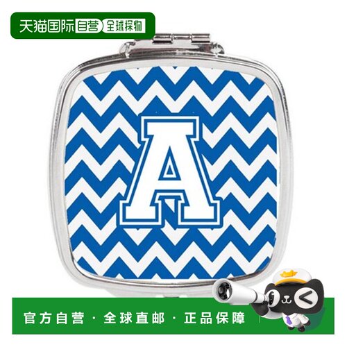 自营Carolines Treasures CJ1045-ASCM 字母 A 雪佛龙蓝白小正品
