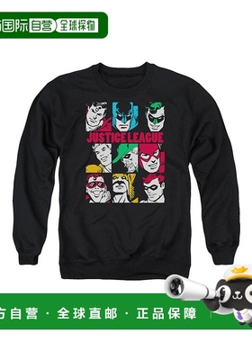 自营 gildanDC Comics 九块正义成人圆领运动衫 - 黑色 美国奥莱