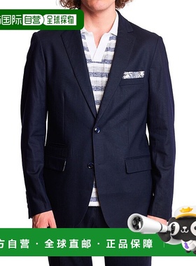 自营 paisley & gray佩斯利和灰色多佛修身亚麻混纺夹克-蓝色 美