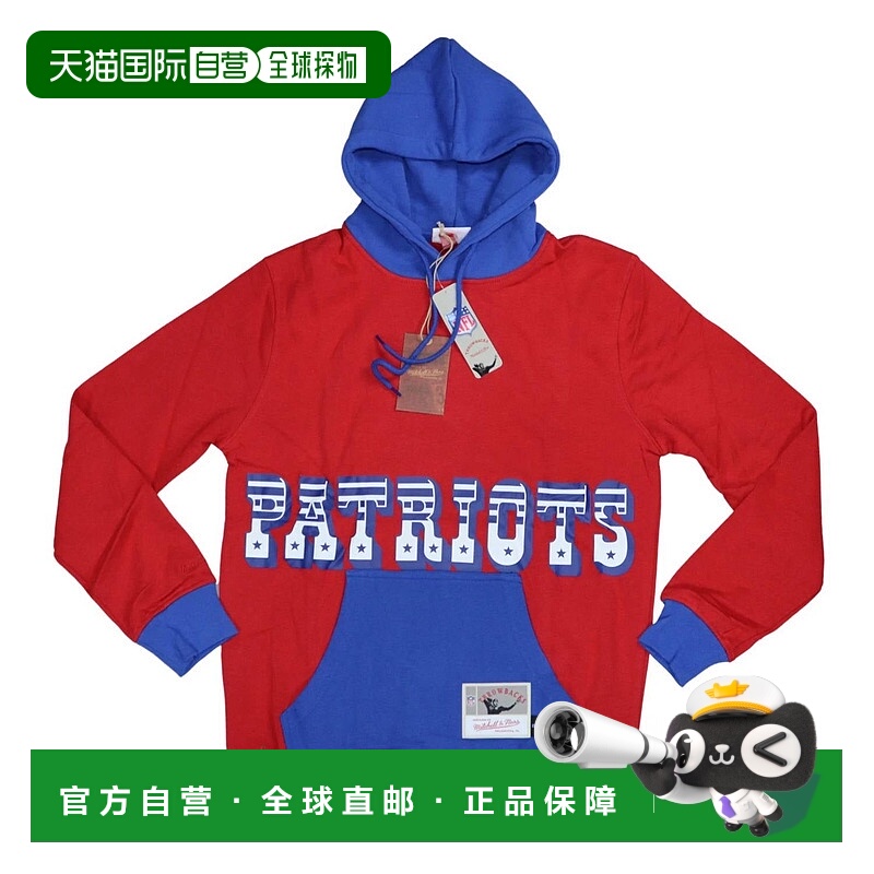 自营mitchell & ness男子新英格兰爱国者队Nfl跳投连帽衫运动衫红