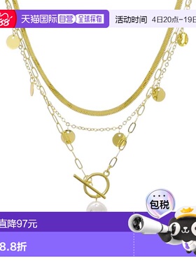自营adornia14k Gold Plated Pearl and 3-Layer Necklace - whit