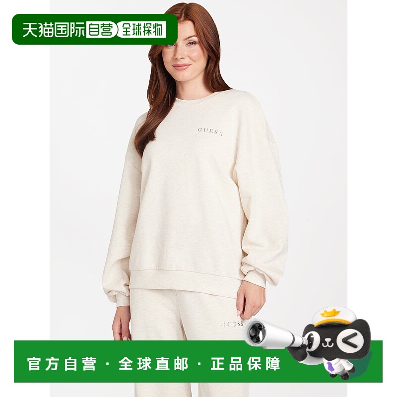 自营guessConstance Logo Crewneck - oatmeal heather 美国奥莱