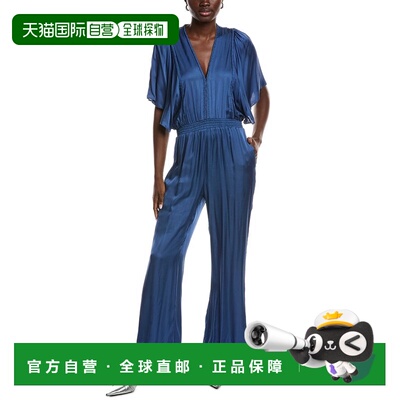 自营Maje Flutter Sleeve Jumpsuit - Blue 连体裤美国直发奥莱