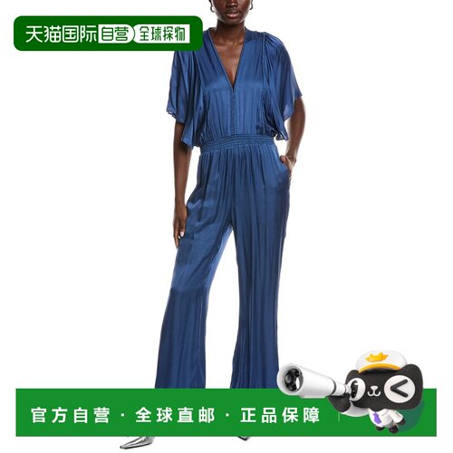 自营Maje Flutter Sleeve Jumpsuit - Blue 连体裤美国直发奥莱