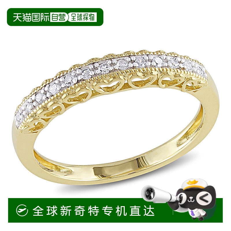 美国直邮Julianna B女士戒指10k黄金钻石心周年纪念乐队时尚百搭