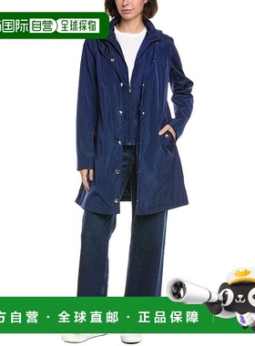 自营Via Spiga Packable Rain Jacket - blue 美国奥莱直发