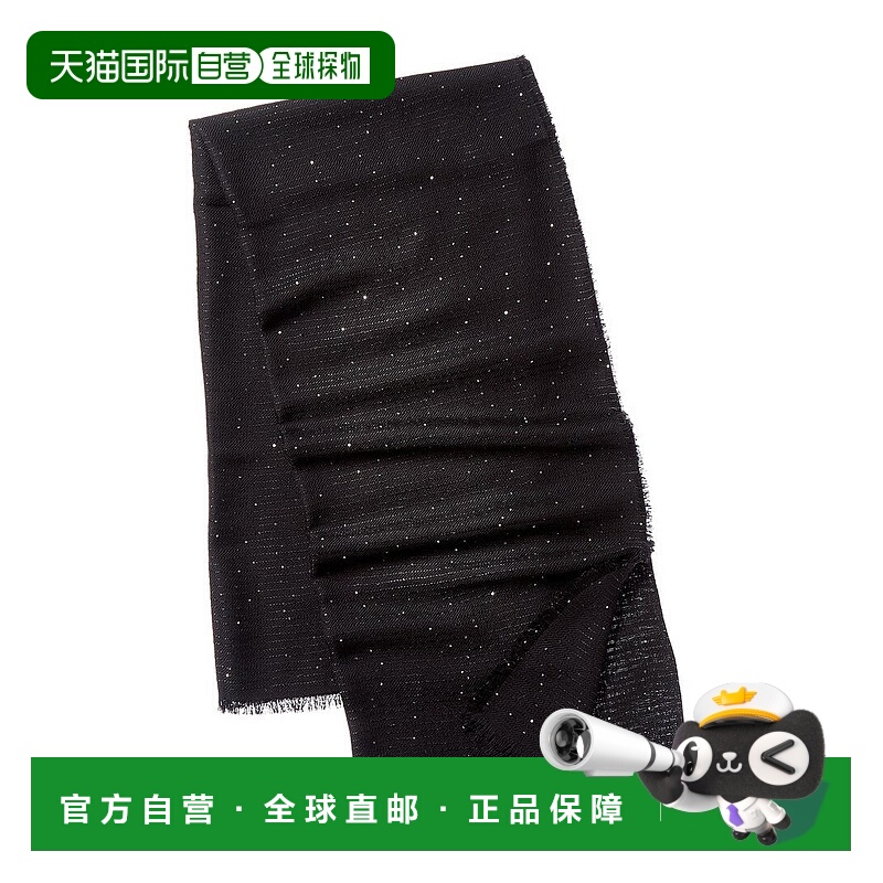 自营rag & bone Stella Sequin Wool-Blend Scarf - black 美国奥