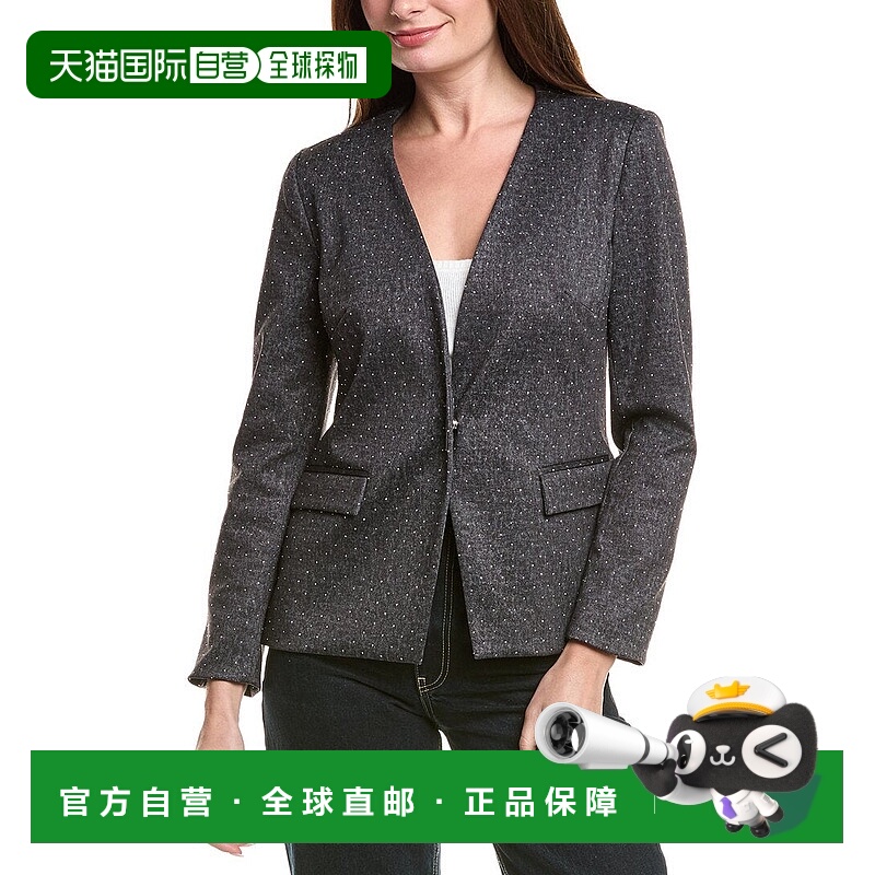 自营Nanette Nanette Lepore镶钉运动夹克-灰色 美国奥莱直发