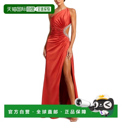 自营Mac Duggal Jewel Embellished Gown - red 美国奥莱直发长裙