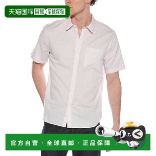 粉色 亚麻混纺纽扣衬衫 美国奥莱直发 Vince 自营