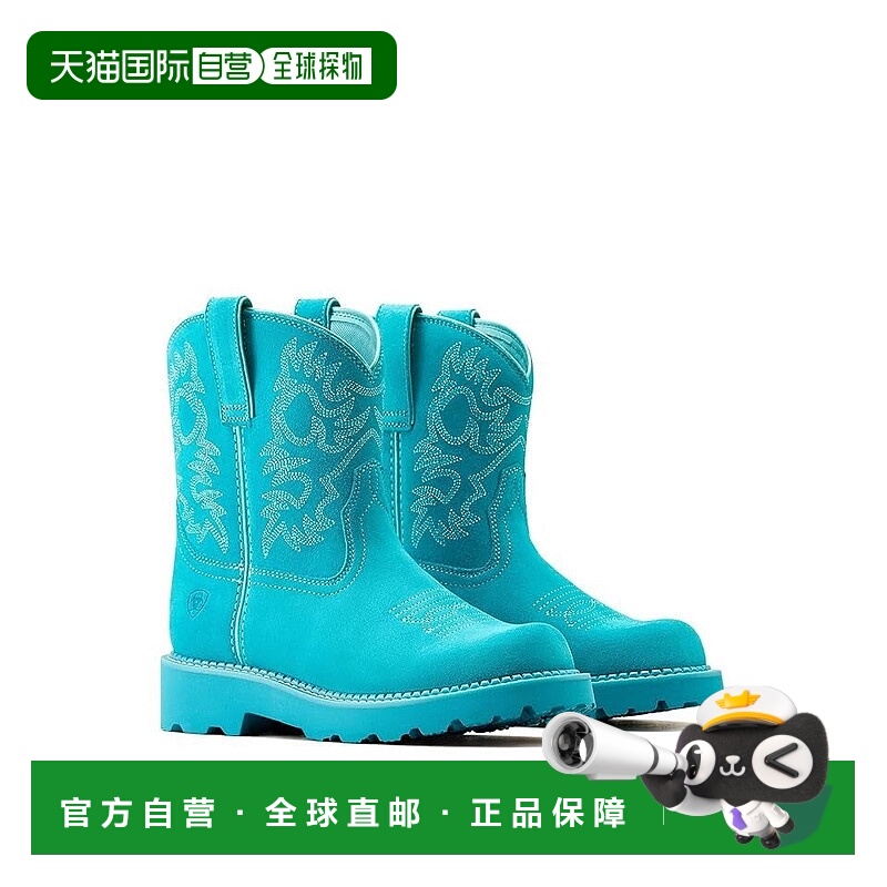 自营Ariat Fatbaby Women's Turquoise Leather Round Toe Wester