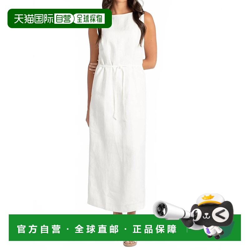 自营faithfull the brandTaylor Midi女士白色连衣裙 美国奥莱直