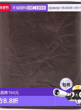 美国直邮fossil 男士 三折真皮钱包化石进口皮革