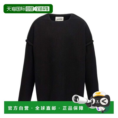 自营Jil Sander Men's Geometric Neckline Sweater - black 美国