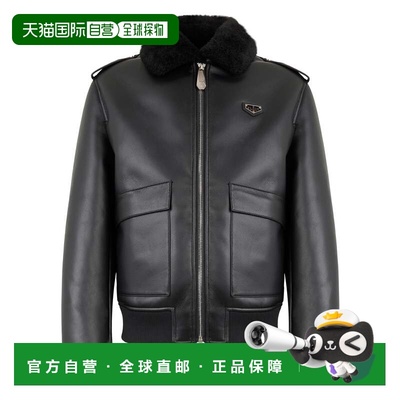 自营philipp pleinEco Shearling Aviator Jacket - black 美国奥