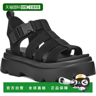 自营UGG Cora52698S Sandals WomenBlack Nubuck Leather Adjusta