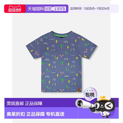自营deux par deuxOrganic Cotton Jersey T-Shirt Blue Bicycle
