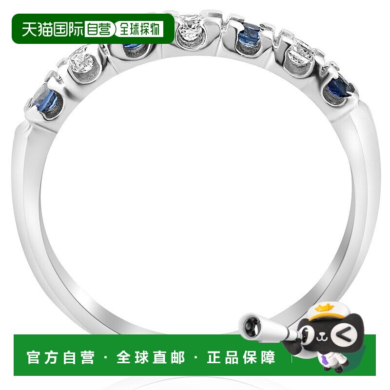 自营 pompeii3pompeii 3pompeii 1/3 克拉蓝色蓝宝石和钻石结婚戒