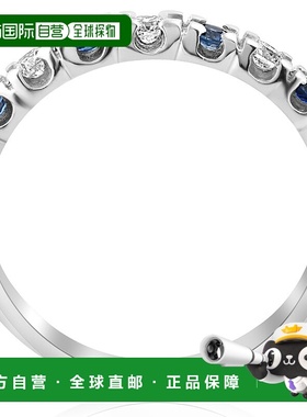 自营 pompeii3pompeii 3pompeii 1/3 克拉蓝色蓝宝石和钻石结婚戒