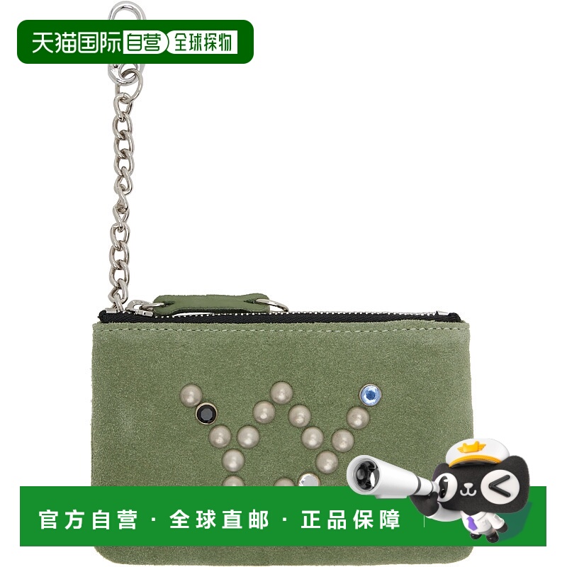 1h可退 香港直邮潮奢 OPEN YY 女士 卡其色 Yy Suede Stud Chain