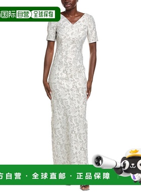 自营JS Collections Valerie Jacquard Gown - white 美国奥莱直