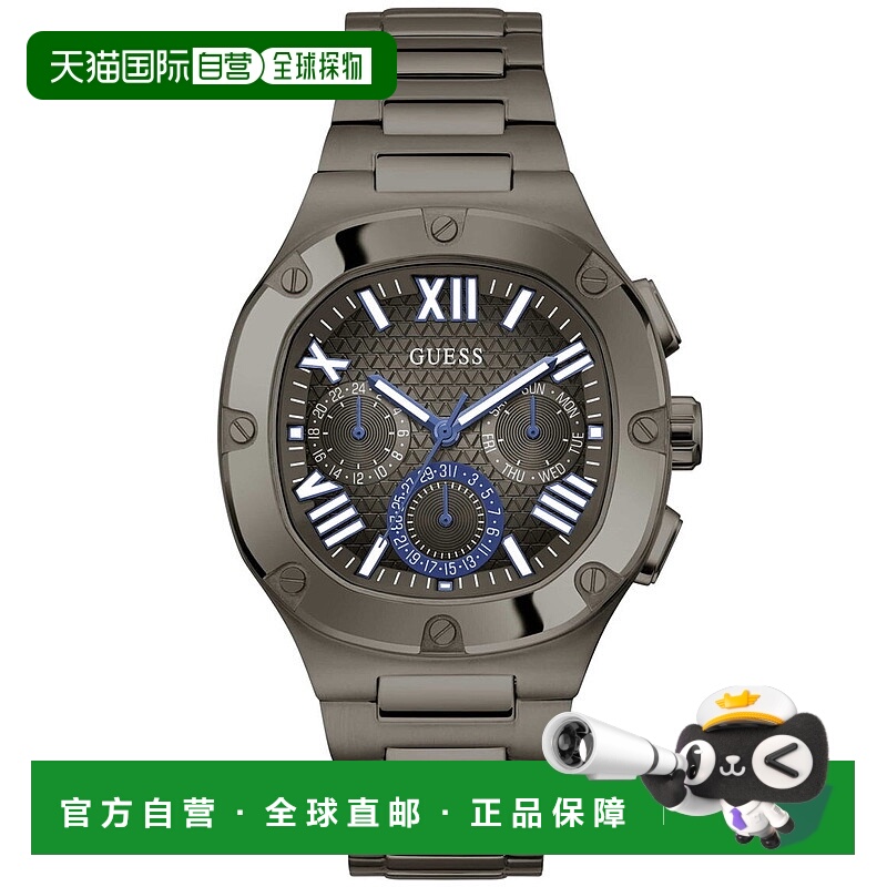 自营Guess Men's Headline Grey Dial Watch - grey 美国奥莱直发