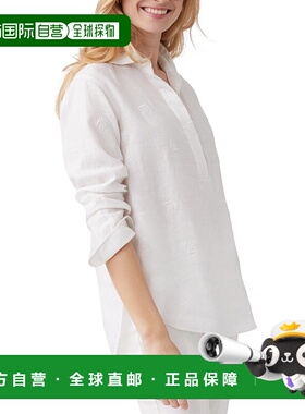 自营J.McLaughlin Lula亚麻衬衫-白色 美国奥莱直发