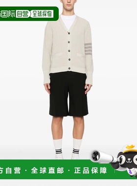 美国直邮THOM BROWNE - Men Tonal 4 Bar Stripe V Neck Cardigan