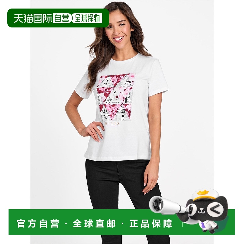 自营 guessEco Lumee 圆领 T 恤 - 纯白色 美国奥莱直发