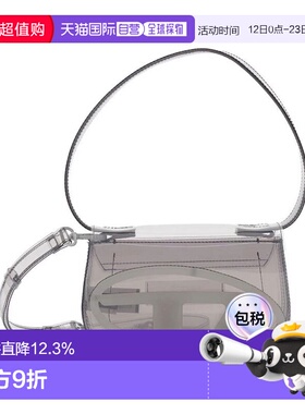 香港直邮DIESEL 标志性品牌logo 热塑性PU 手提包 女款 灰色