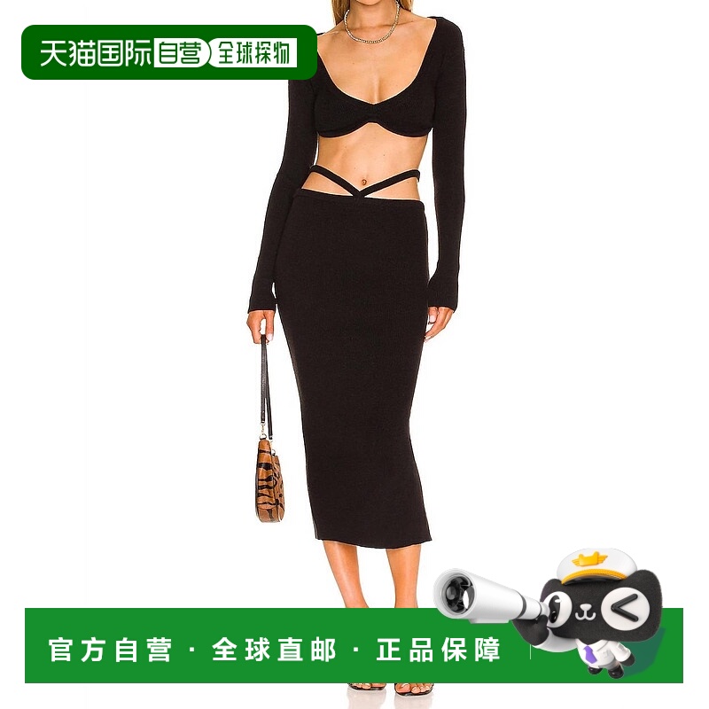 自营for love & lemons莫娜 米迪黑裙 美国奥莱直发