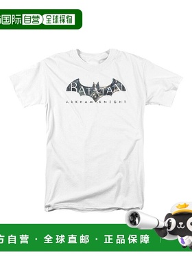 自营 gildan蝙蝠侠阿骑士降序徽标短袖成人 T 恤/T 恤 - 白色 美