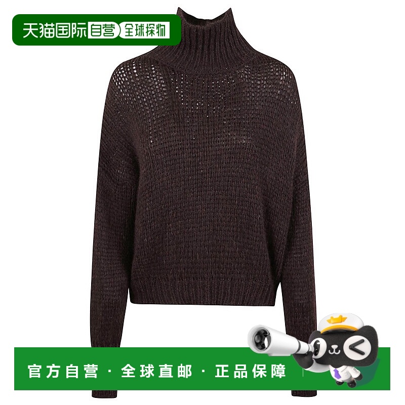 自营roberto collinaBoxy-Fit Brown Alpaca Wool Turtleneck Swe
