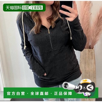 自营 ampersand黑色羊毛半拉链运动衫 - 黑色 美国奥莱直发帽衫