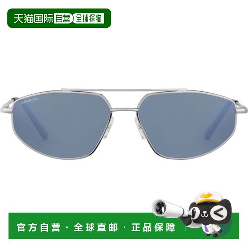 自营serengetiMarlon Angular Metal Frame Sunglasses with Refl